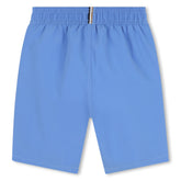 BOSS KIDS Logo Print Swim Shorts Blue